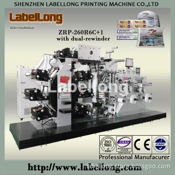 6-Color High speed letterpress labeling Printer with dual-rewinder